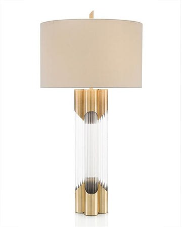 Brass and Glass Table Lamp - Maison Vogue