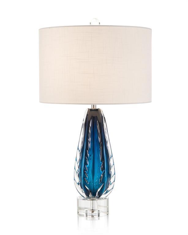 Amalfi Blue and Clear Glass Table Lamp - Maison Vogue