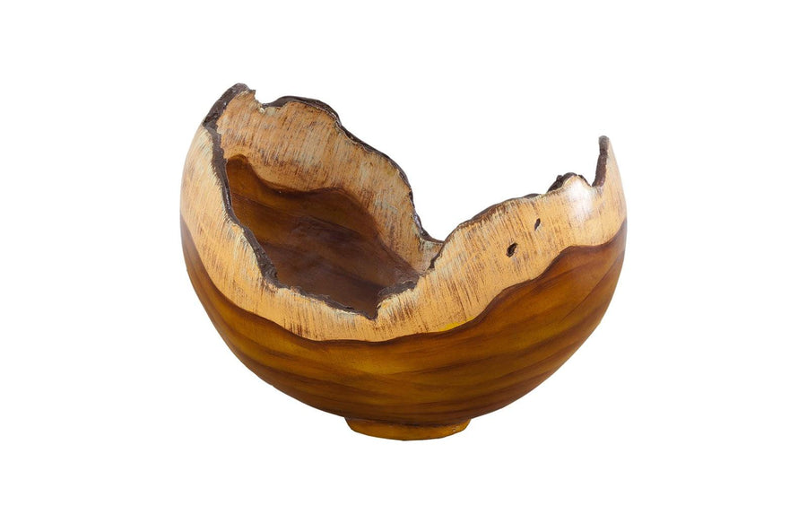 Burled Dark Faux Wood Bowl - Maison Vogue