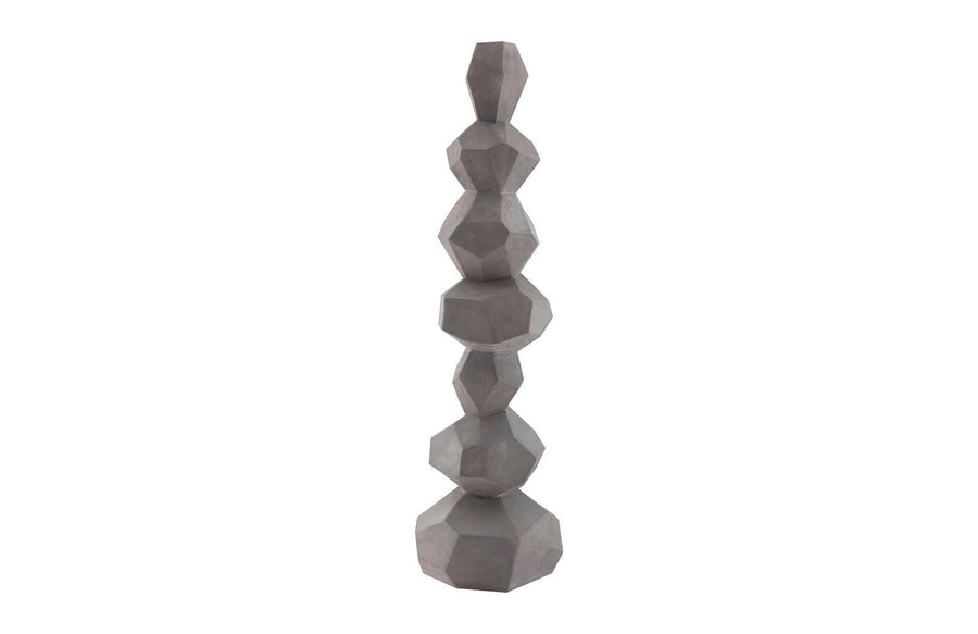 Faceted Rock Column Sculpture Gray - Maison Vogue