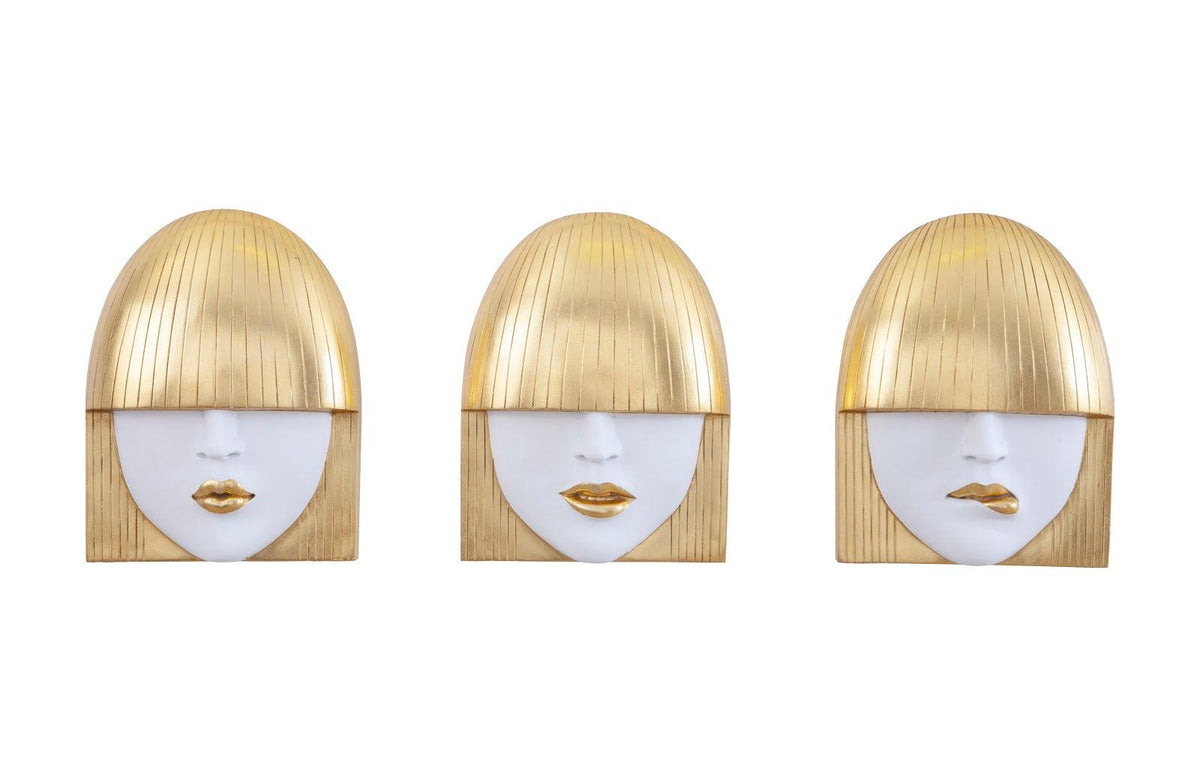 Fashion Faces Small Gold Wall Art Set - Maison Vogue