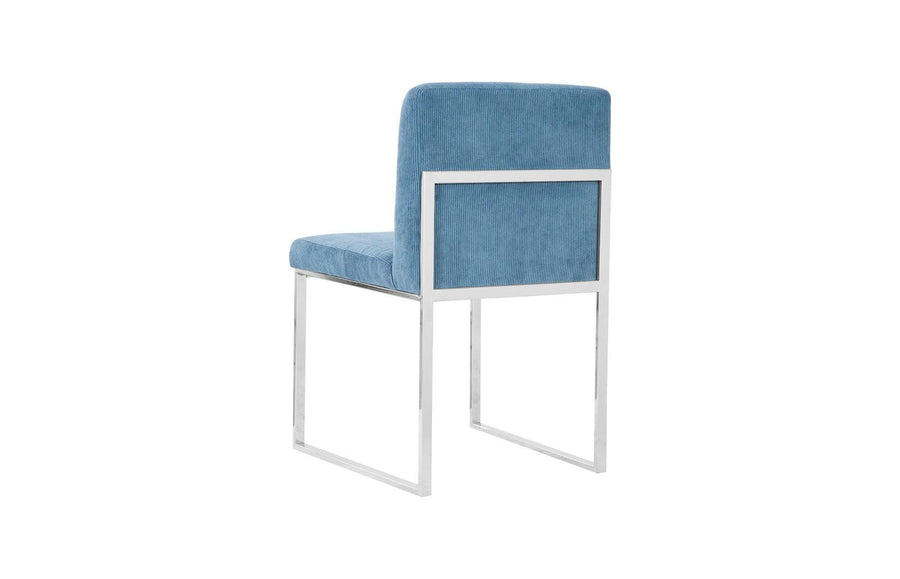 Frozen Blue Corduroy Dining Chair - Maison Vogue