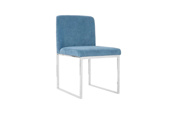 Frozen Blue Corduroy Dining Chair - Maison Vogue