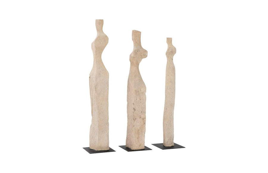 Cast Women Sculptures, Roman Stone Set of 3 - Maison Vogue