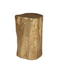 Log Small Gold Stool - Maison Vogue