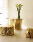 Log Small Gold Stool - Maison Vogue