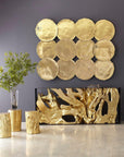 Log Small Gold Stool - Maison Vogue