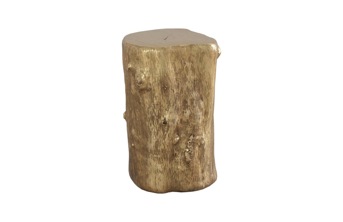Log Small Gold Stool - Maison Vogue