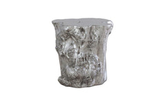 Log Side Table Silver Leaf - Maison Vogue
