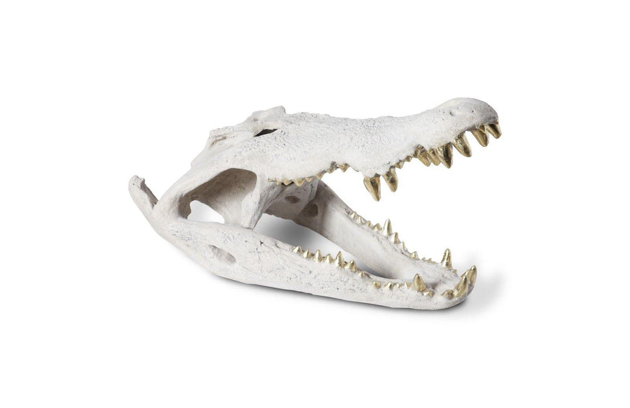 Crocodile Skull Roman Stone, Gold Leaf - Maison Vogue