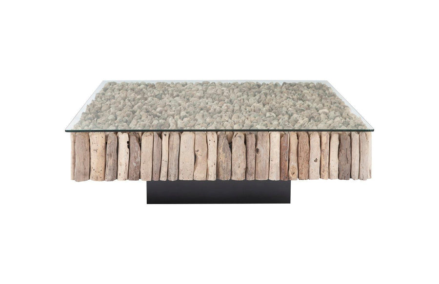 Manhattan Coffee Table Square, with Glass - Maison Vogue