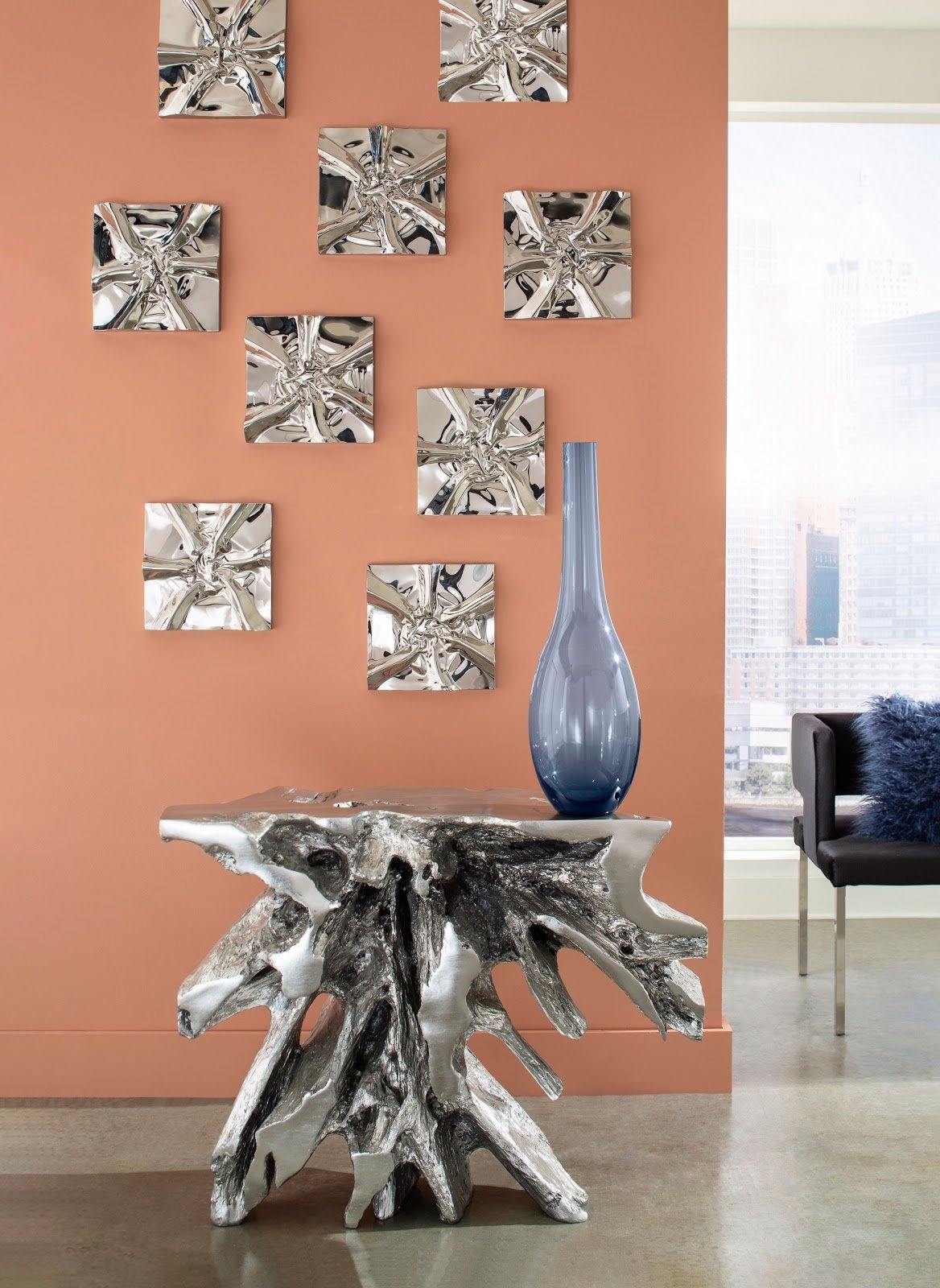 Luxe Freeform Console Table Silver Leaf - Maison Vogue