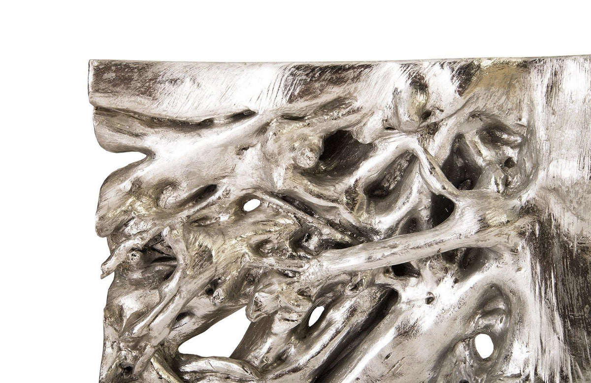 Square Root Console Table Silver Leaf - Maison Vogue