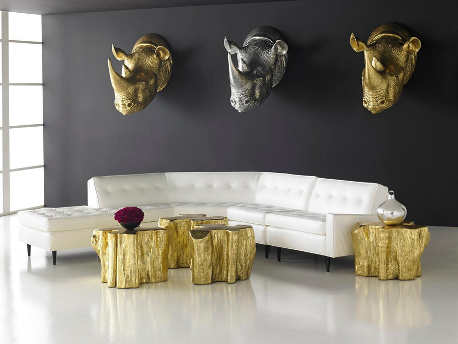 Rhino Wall Art Resin, Gold Leaf - Maison Vogue
