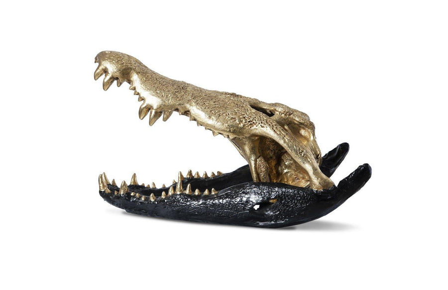Crocodile Skull, Black/Gold Leaf - Maison Vogue