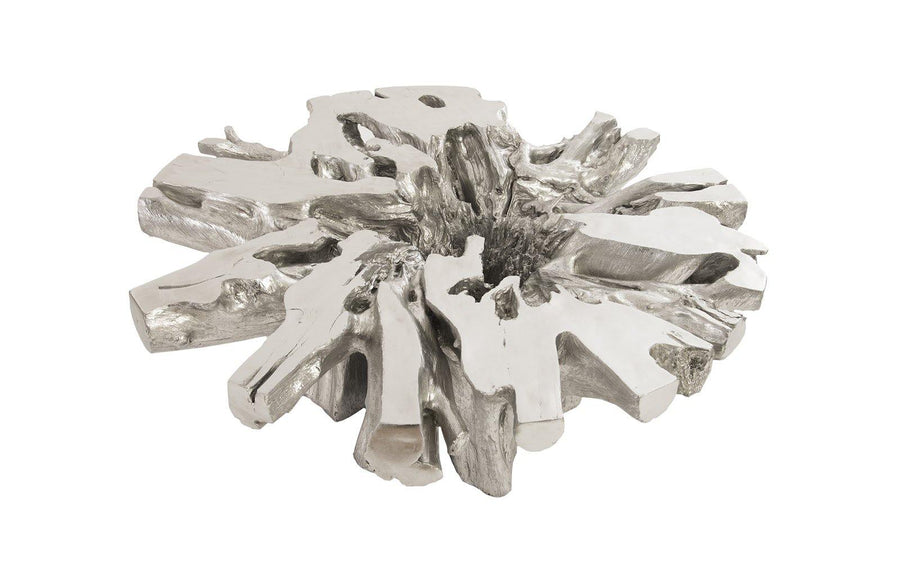Otis Root Coffee Table with Glass Silver Leaf - Maison Vogue