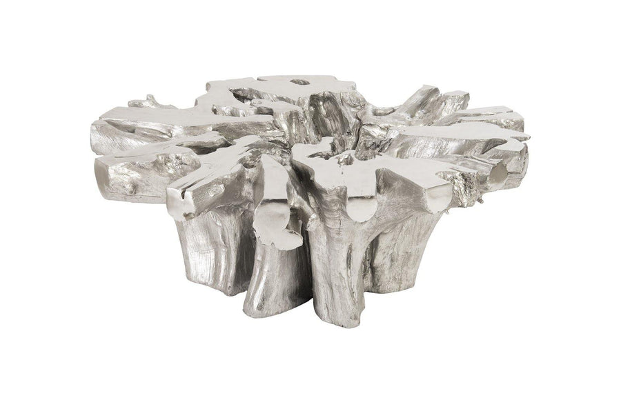 Otis Root Coffee Table with Glass Silver Leaf - Maison Vogue
