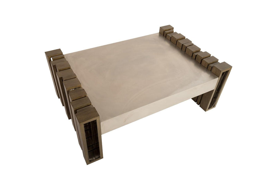 Barcode Coffee Table Mohogany/SS - Maison Vogue