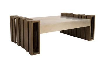 Barcode Coffee Table Mohogany/SS - Maison Vogue