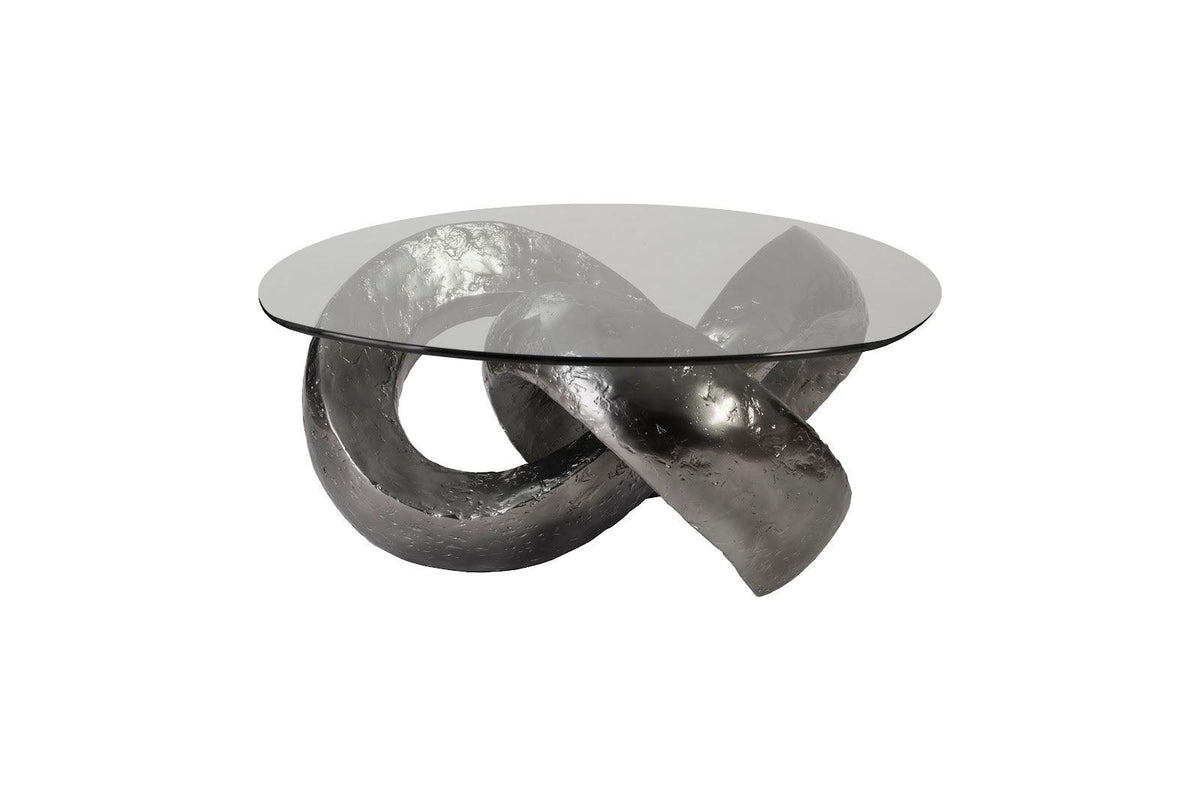 Trifoil Liquid Silver Coffee Table - Maison Vogue