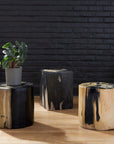 Cast Petrified Wood Stool Resin - Maison Vogue