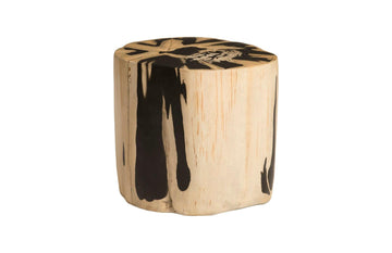 Cast Petrified Wood Stool Resin - Maison Vogue