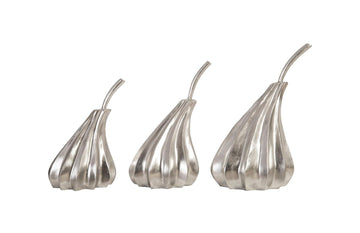 Hand Dipped Pears Set of 3 Silver Leaf - Maison Vogue