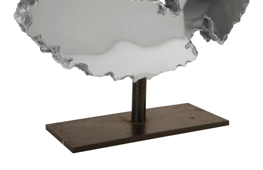 Lava Slice Sculpture on Stand Resin, Stainless Steel - Maison Vogue