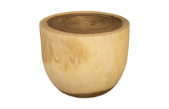 Lathe Side Table Chamcha Wood - Maison Vogue