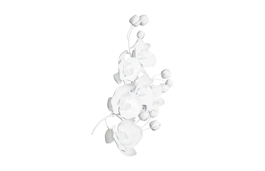 Orchid Sprig Medium White Wall Art - Maison Vogue