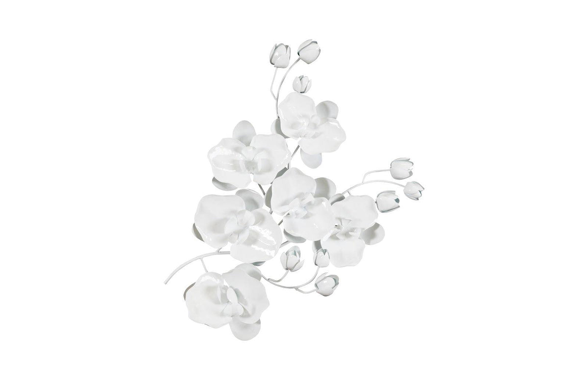 Orchid Sprig Medium White Wall Art - Maison Vogue