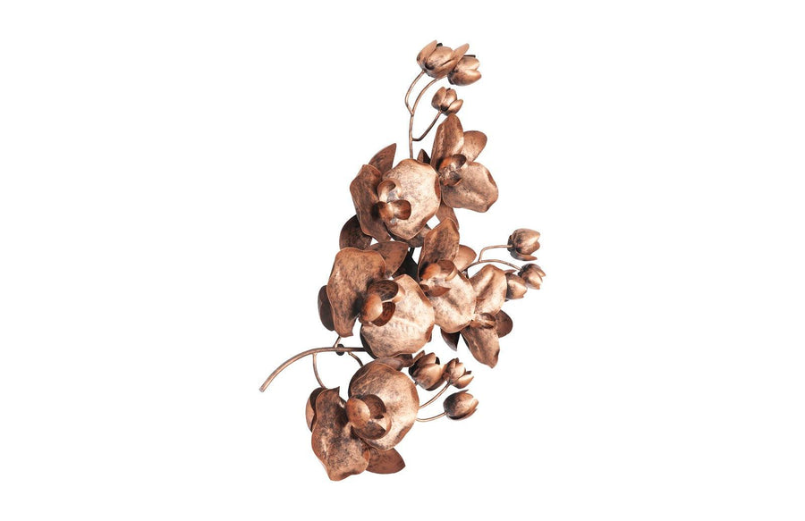Orchid Sprig Medium Copper Wall Art - Maison Vogue
