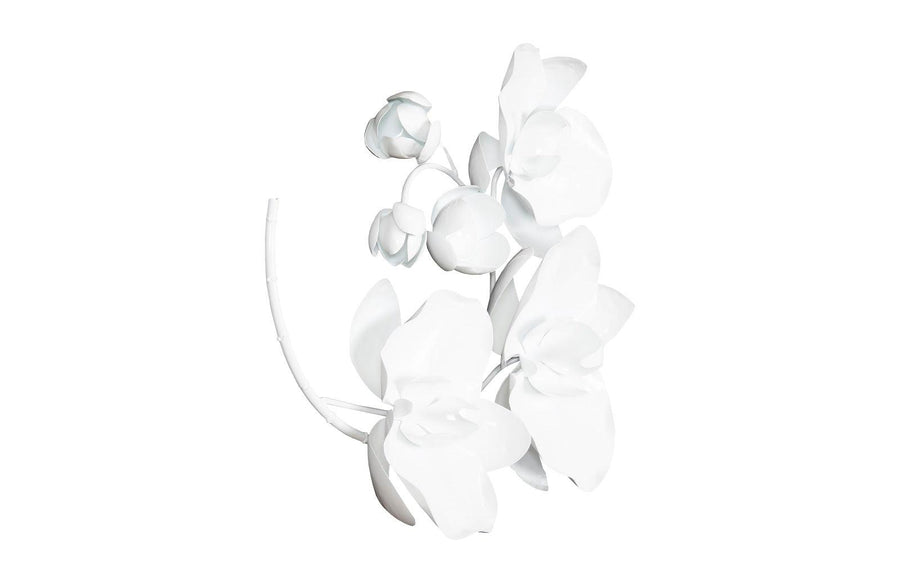 Orchid Sprig Small White Wall Art - Maison Vogue