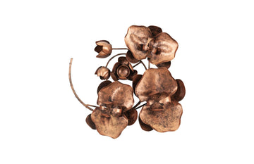 Orchid Sprig Small Copper Wall Art - Maison Vogue