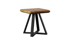 Trapezium Side Table with Black Iron Base - Maison Vogue