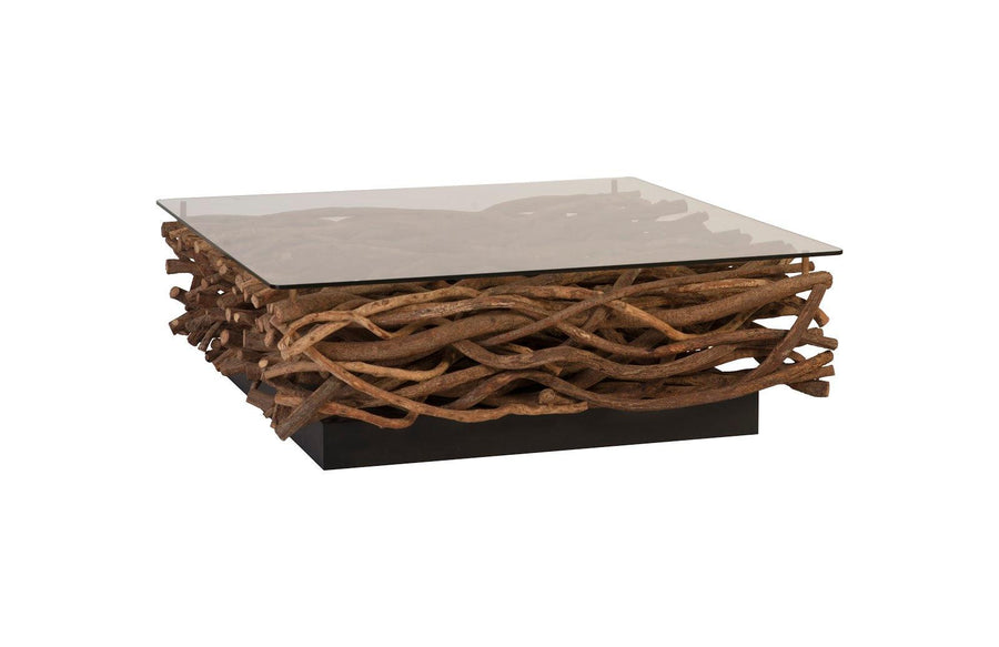 Vine Coffee Table with Glass - Maison Vogue