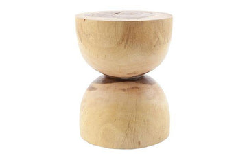 Hourglass Side Table Chamcha Wood - Maison Vogue