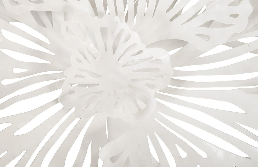Flower Wall Art Small, White, Metal - Maison Vogue