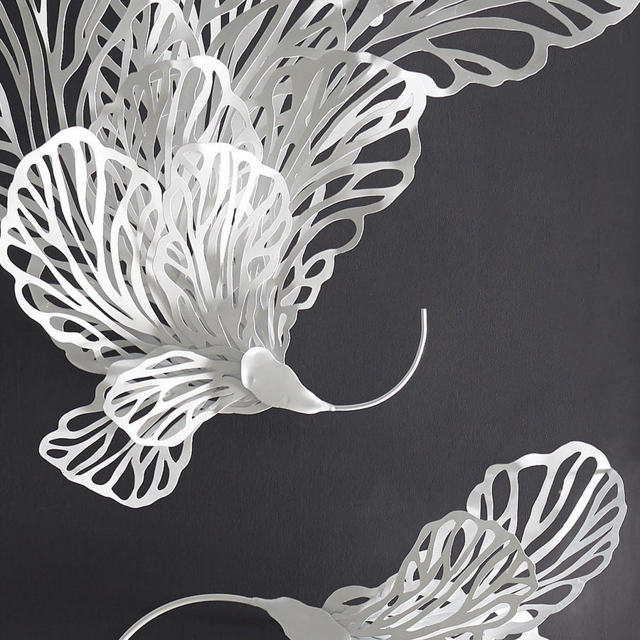 Medium White Butterfly Wall Sculpture - Maison Vogue