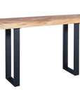 Origins Straight Edge Console Table Metal U Legs, Matte, Black - Maison Vogue