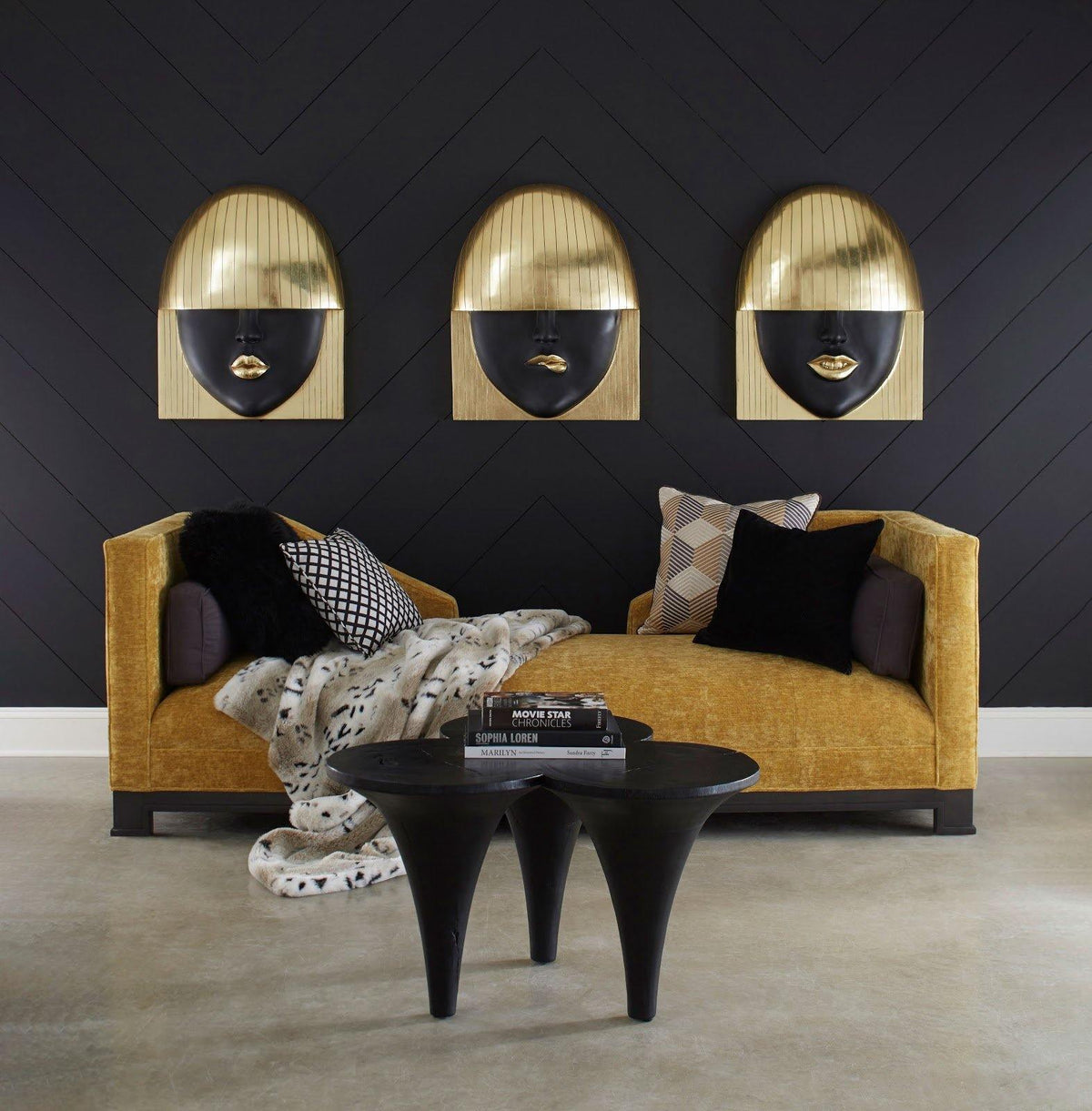Marley Coffee Table Chamcha Wood, Burnt Finish - Maison Vogue