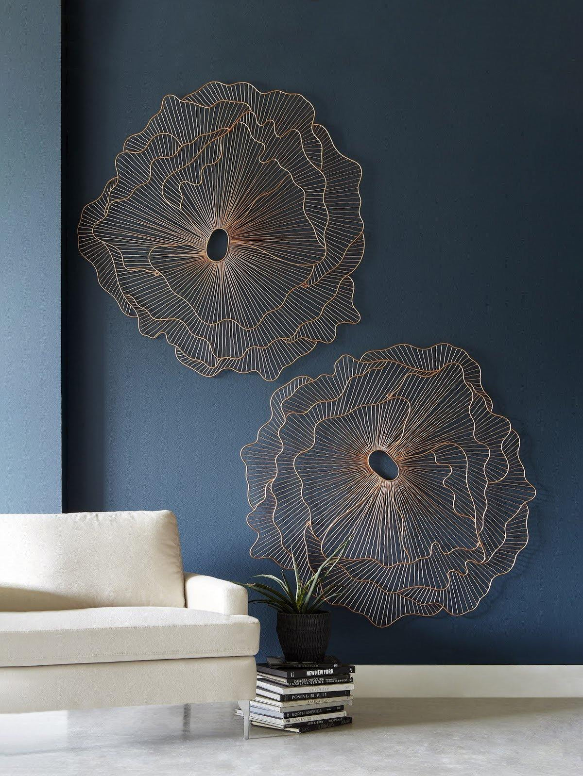 Poppy Flower Wall Art Copper, LG - Maison Vogue