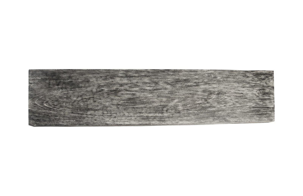 Chamcha Wood Console Table Metal U Legs, Gray Stone Finish - Maison Vogue