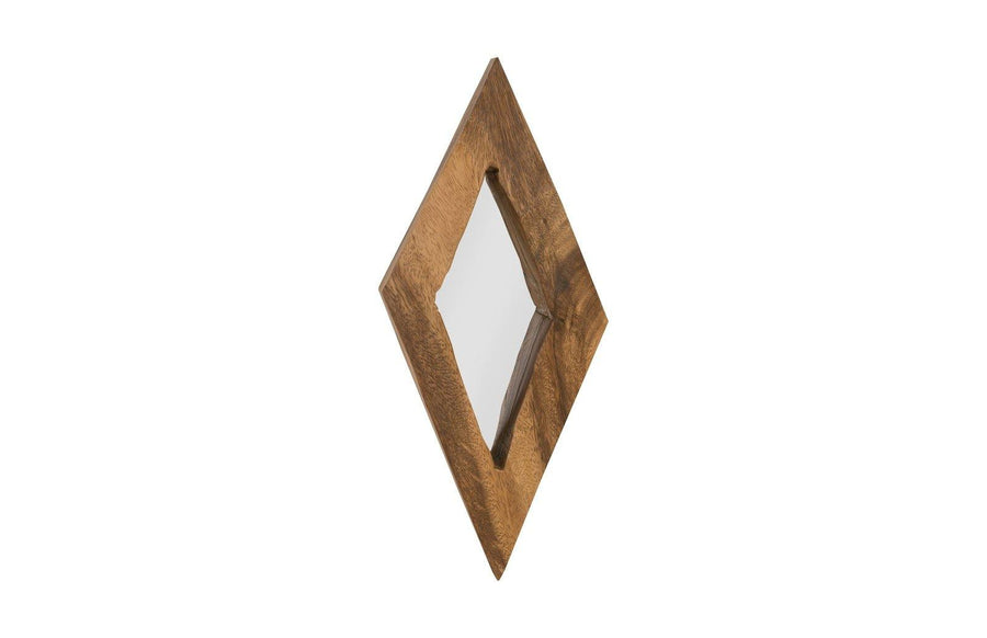 Diamond Chamcha Wood Mirror SM, Natural - Maison Vogue