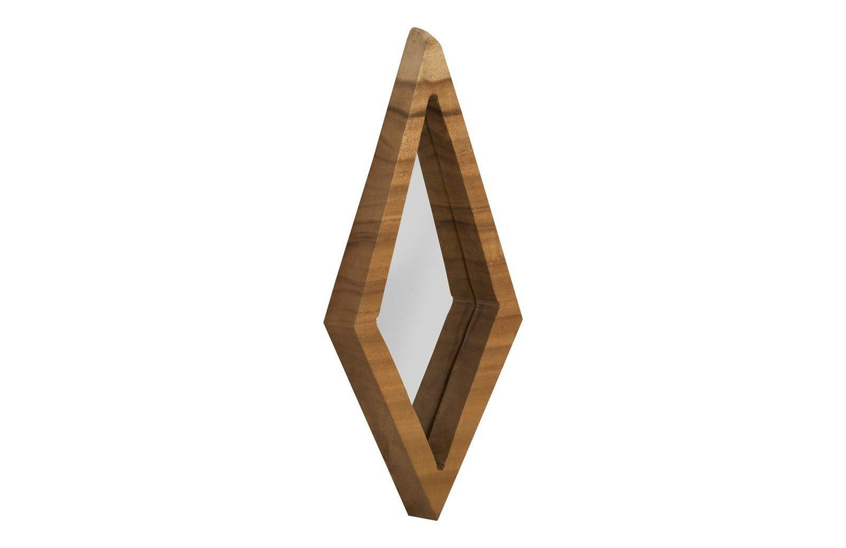 Diamond Chamcha Wood Mirror MD, Natural - Maison Vogue