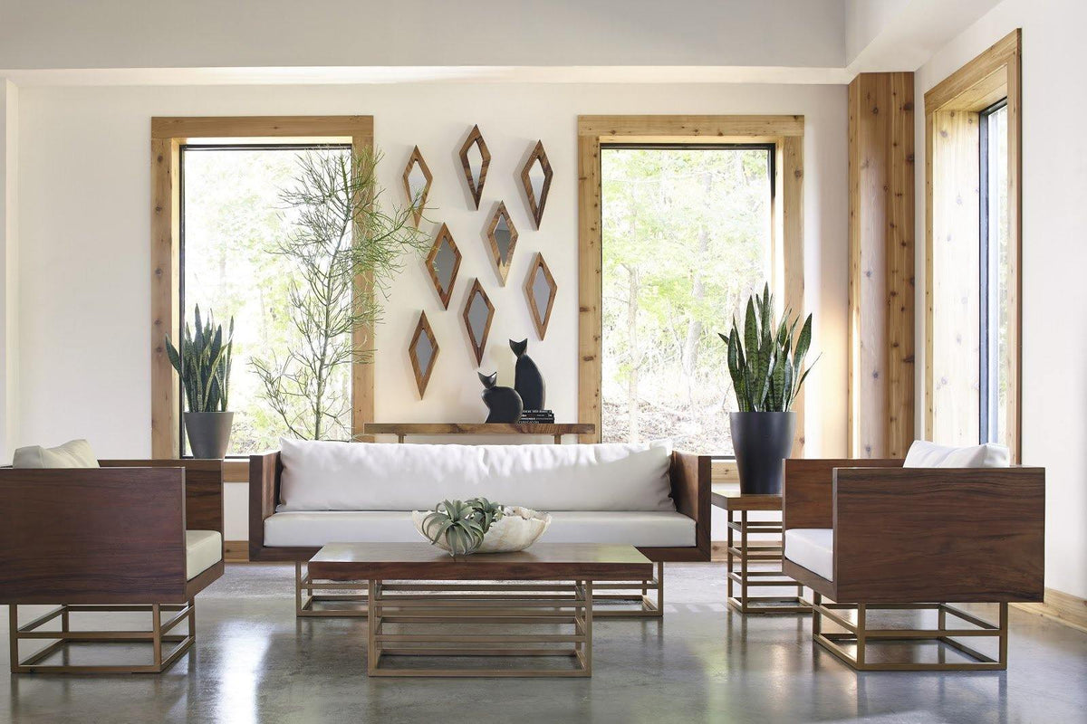 Diamond Chamcha Wood Mirror MD, Natural - Maison Vogue