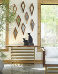 Diamond Chamcha Wood Mirror MD, Natural - Maison Vogue