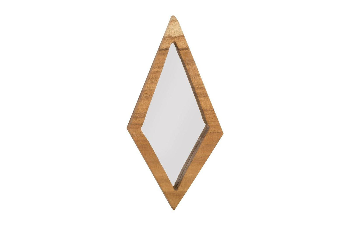 Diamond Chamcha Wood Mirror MD, Natural - Maison Vogue