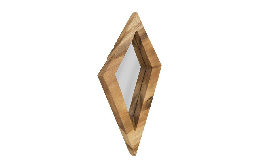 Diamond Chamcha Wood Mirror LG, Natural - Maison Vogue