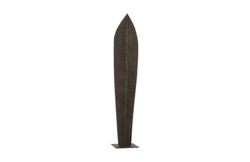 XL Black Carved Leaf Sculpture - Maison Vogue
